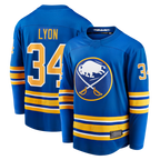Choea B.Sabres #34 Alex Lyon Royal Home Breakaway Stitched Jerseys