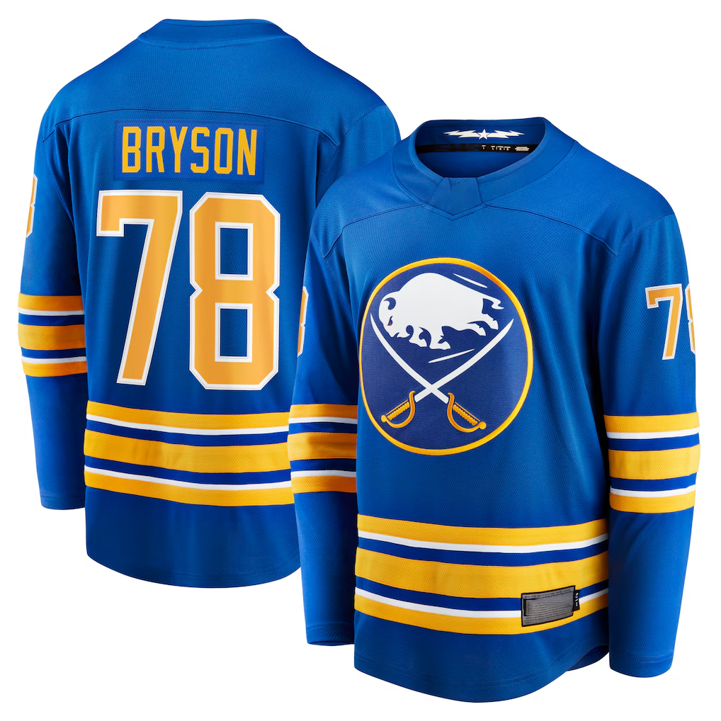 Choea B.Sabres #78 Jacob Bryson Royal Home Breakaway Player Stitched Jerseys