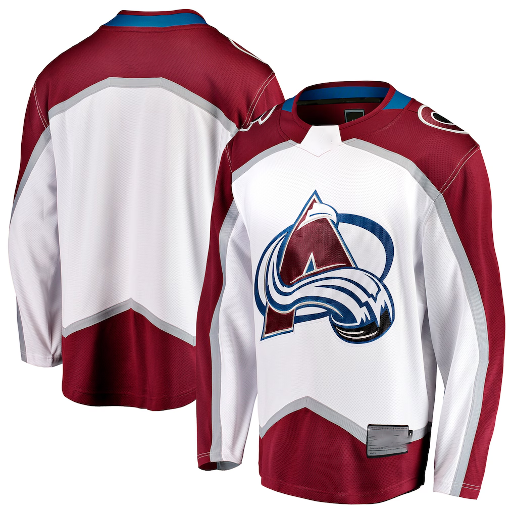 Choea C.Avalanche White Away Breakaway Jerseys