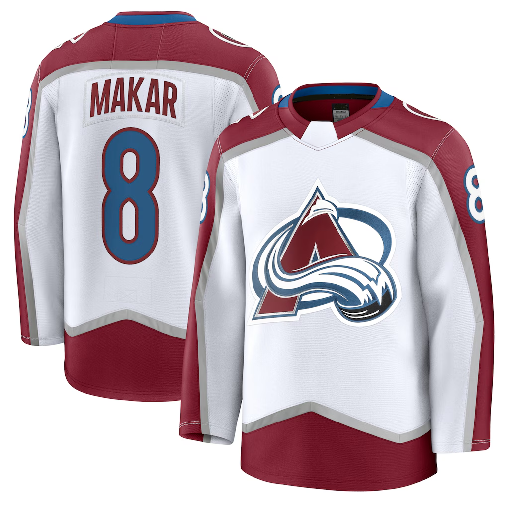 Choea C.Avalanche #8 Cale Makar White Away Premium Jerseys