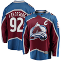 Choea C.Avalanche #92 Gabriel Landeskog Burgundy Captain Patch Home Breakaway Jerseys