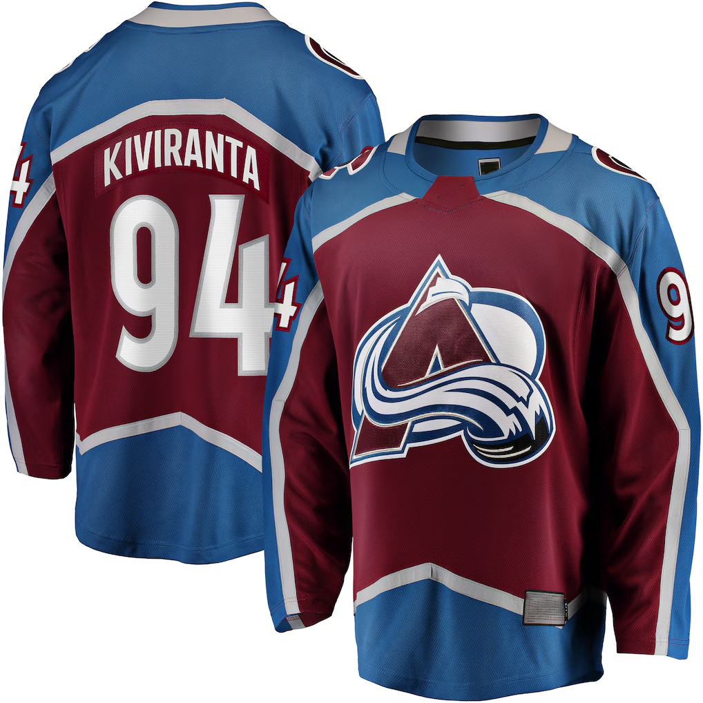 Choea C.Avalanche #94 Joel Kiviranta Maroon Home Premier Breakaway Player Jerseys