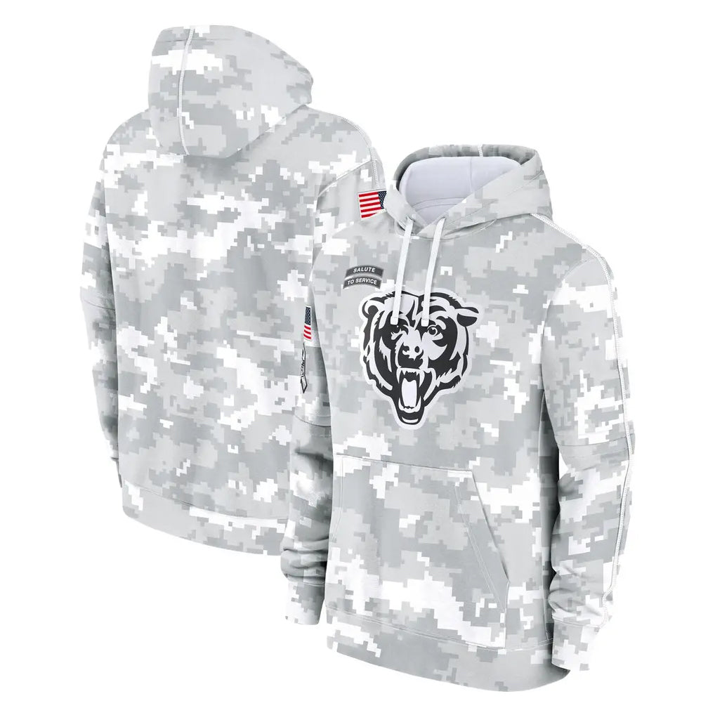 Choea C.Bears Arctic Camo Salute to Service Pullover Hoodies Limited Blank Player Stitched Jerseys
