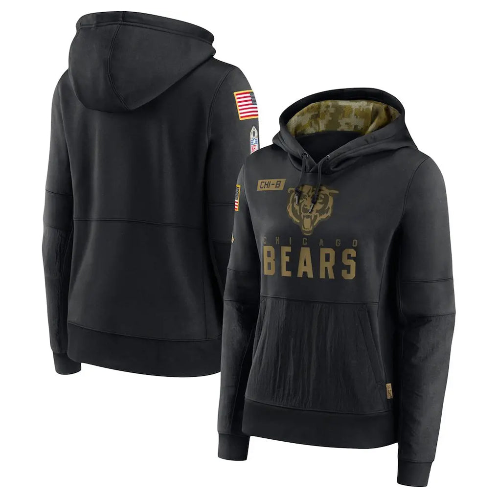 Choea C.Bears Black Salute to Service Pullover Hoodies Limited Blank Player Stitched Jerseys