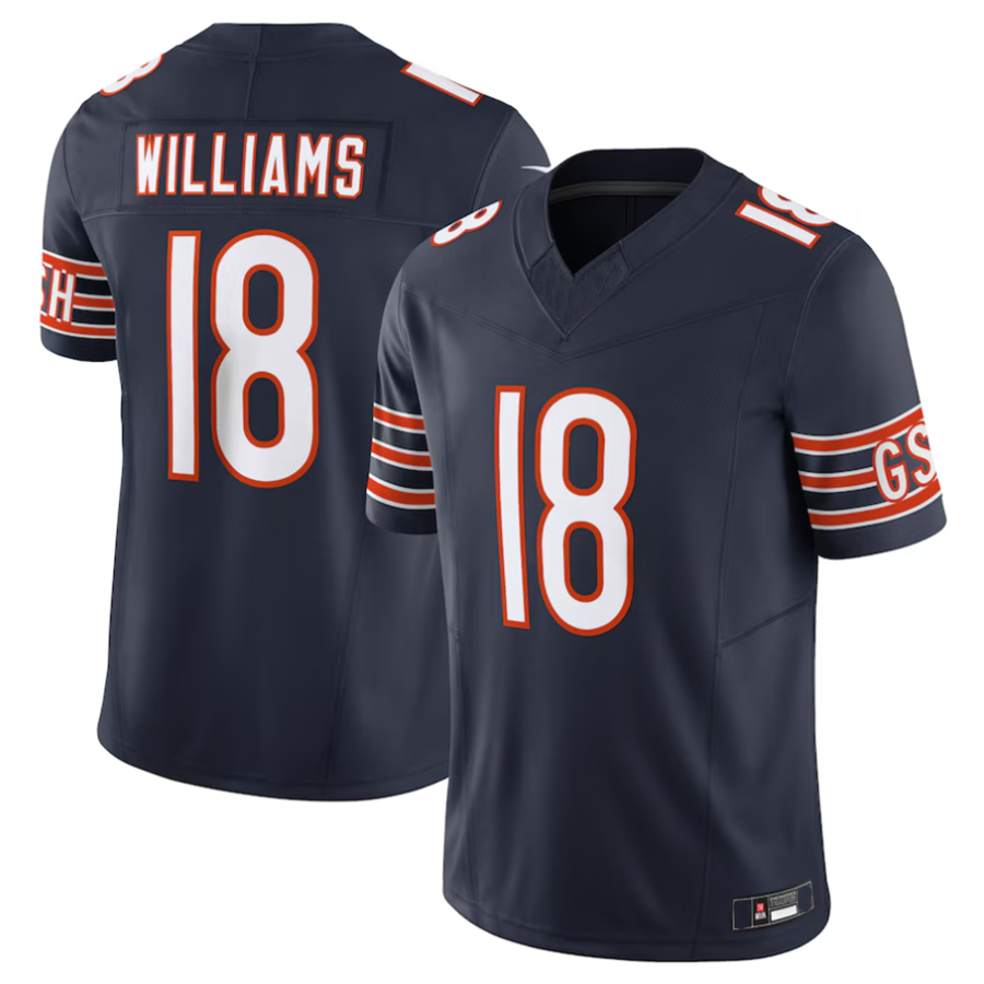 Choea C.Bears #18 Caleb Williams Navy Vapor F.U.S.E. Limited Jersey Player Stitched Jerseys