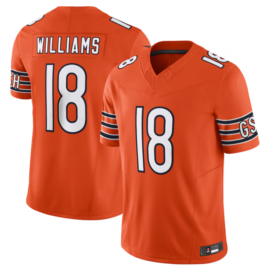 Choea C.Bears #18 Caleb Williams Orange Vapor F.U.S.E. Limited Jersey Player Stitched Jerseys