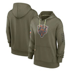 Choea C.Bears Olive Salute to Service Pullover Hoodies Blank Player Stitched Jerseys