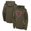 Choea C.Bears Olive Salute to Service Pullover Hoodies Limited Blank Player Stitched Jerseys