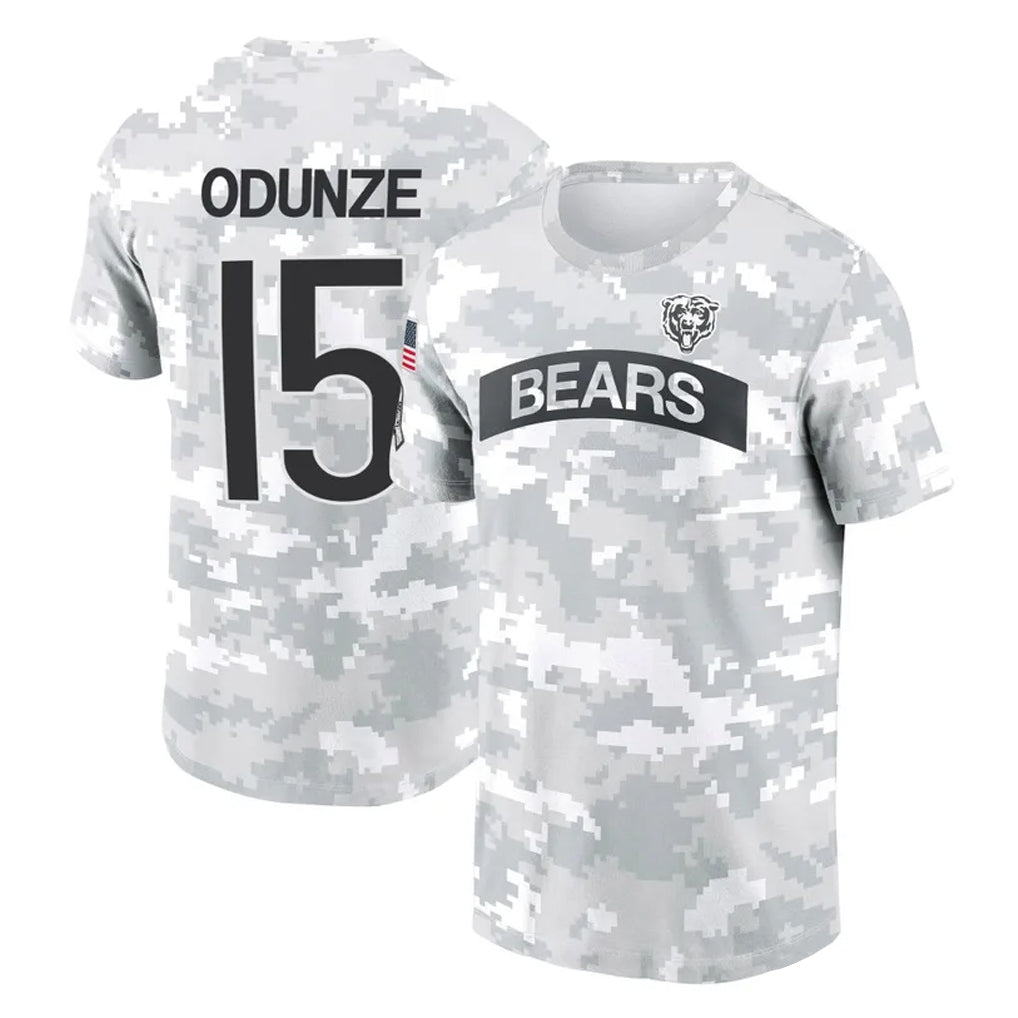 Choea C.Bears #15 Rome Odunze Player Arctic Camo Salute to Service Performance T-Shirt Limited Stitched Jerseys