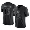 Choea C.Bears #15 Rome Odunze Player Black REFLECTIVE Limited Game Stitched Jerseys