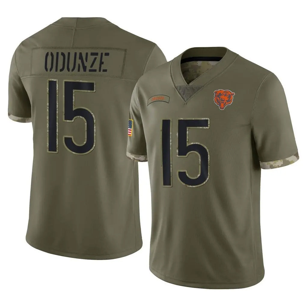 Choea C.Bears #15 Rome Odunze Player Olive Salute to Service Limited Game Stitched Jerseys