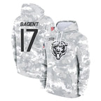 Choea C.Bears #17 Tyson Bagent Player Arctic Camo Salute to Service Pullover Hoodies Limited Stitched Jerseys