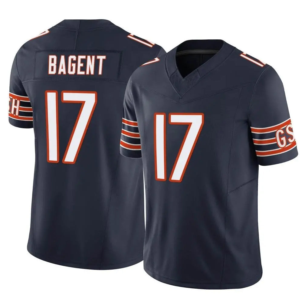 Choea C.Bears #17 Tyson Bagent Player Navy Vapor F.U.S.E. Limited Home Game Stitched Jerseys