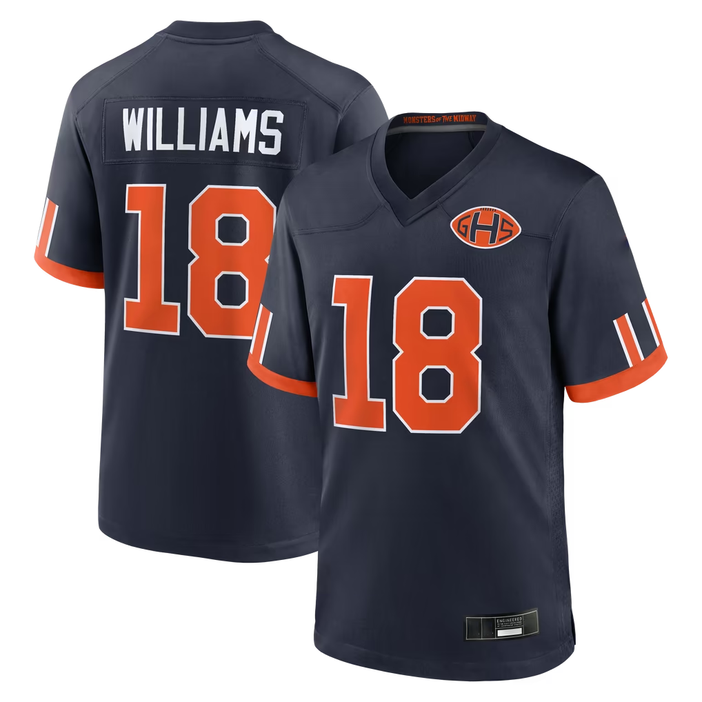 Choea C.Bears #18 Caleb Williams Navy 2026 Rivalries Collection Game Stitched Jerseys