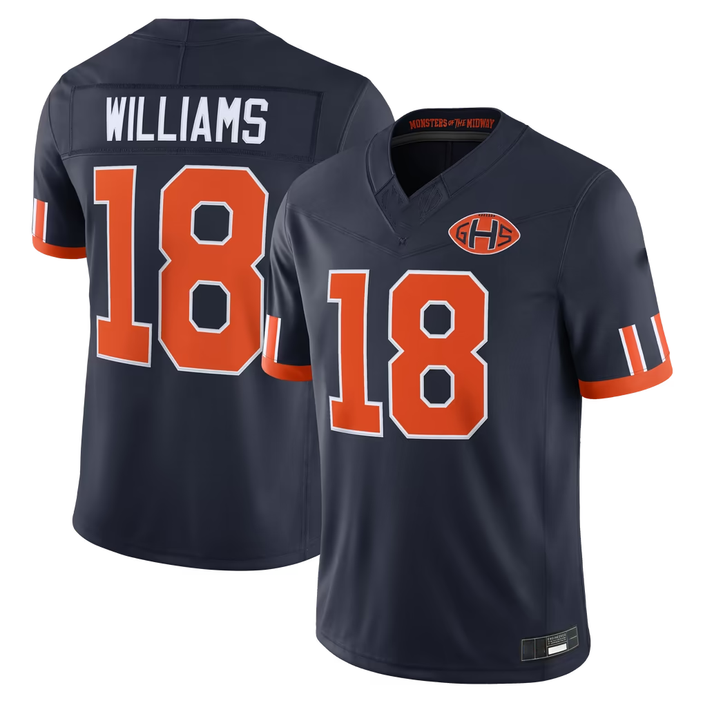 Choea C.Bears #18 Caleb Williams Navy 2026 Rivalries Collection Limited Stitched Jerseys