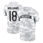 Choea C.Bears #18 Caleb Williams Player Arctic Camo Salute to Service Performance T-Shirt Limited Stitched Jerseys