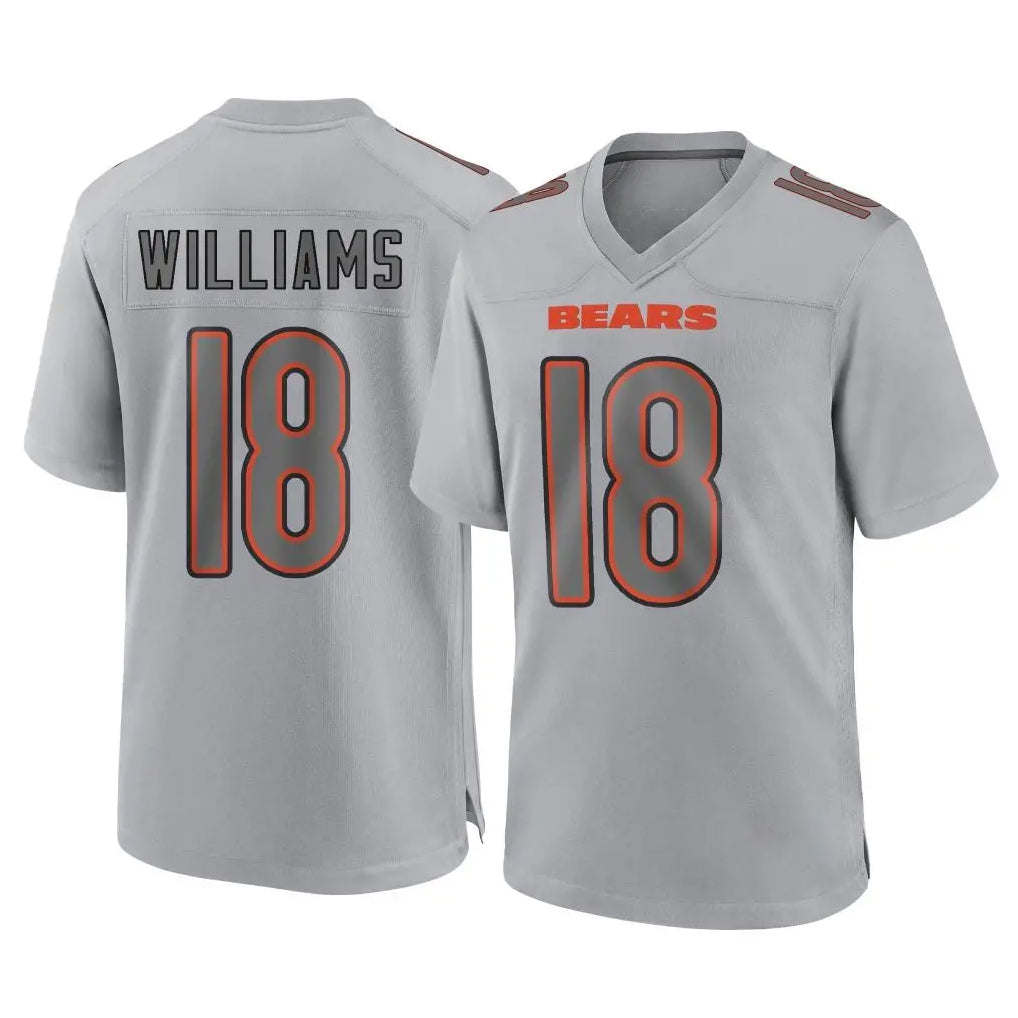 Choea C.Bears #18 Caleb Williams Player Gray Atmosphere Fashion Game Stitched Jerseys