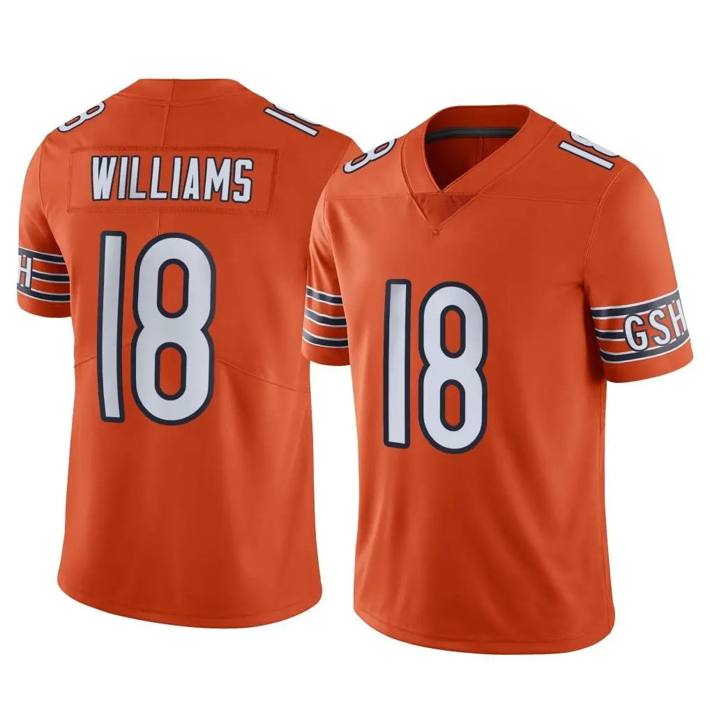 Choea C.Bears #18 Caleb Williams Player Orange Alternate Vapor Limited Home Game Stitched Jerseys