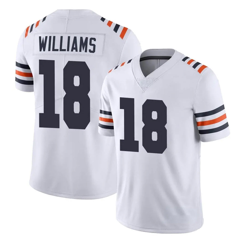 Choea C.Bears #18 Caleb Williams Player White Classic Vapor Limited Home Game Stitched Jerseys