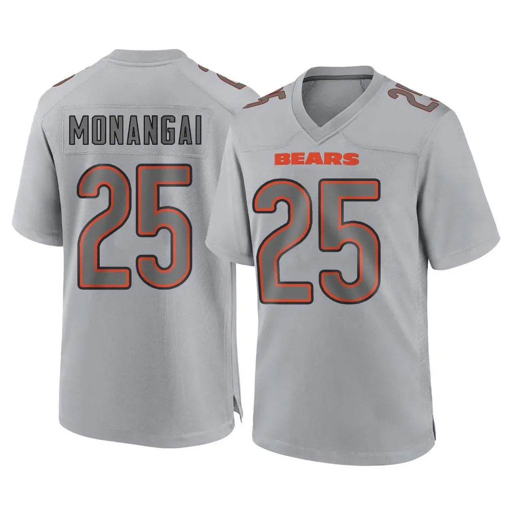 Choea C.Bears #25 Kyle Monangai Player Gray Atmosphere Fashion Game Stitched Jerseys