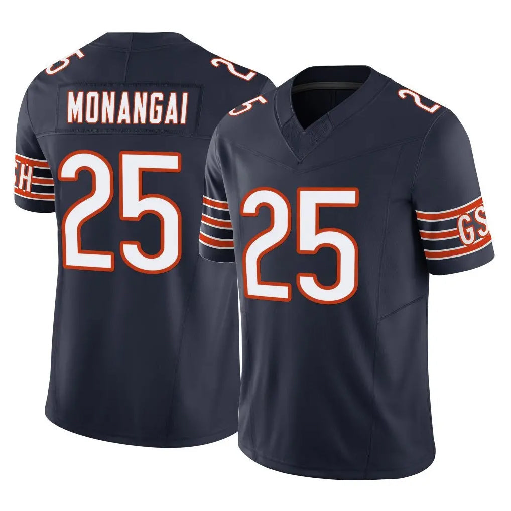 Choea C.Bears #25 Kyle Monangai Player Navy Vapor F.U.S.E. Limited Home Game Stitched Jerseys
