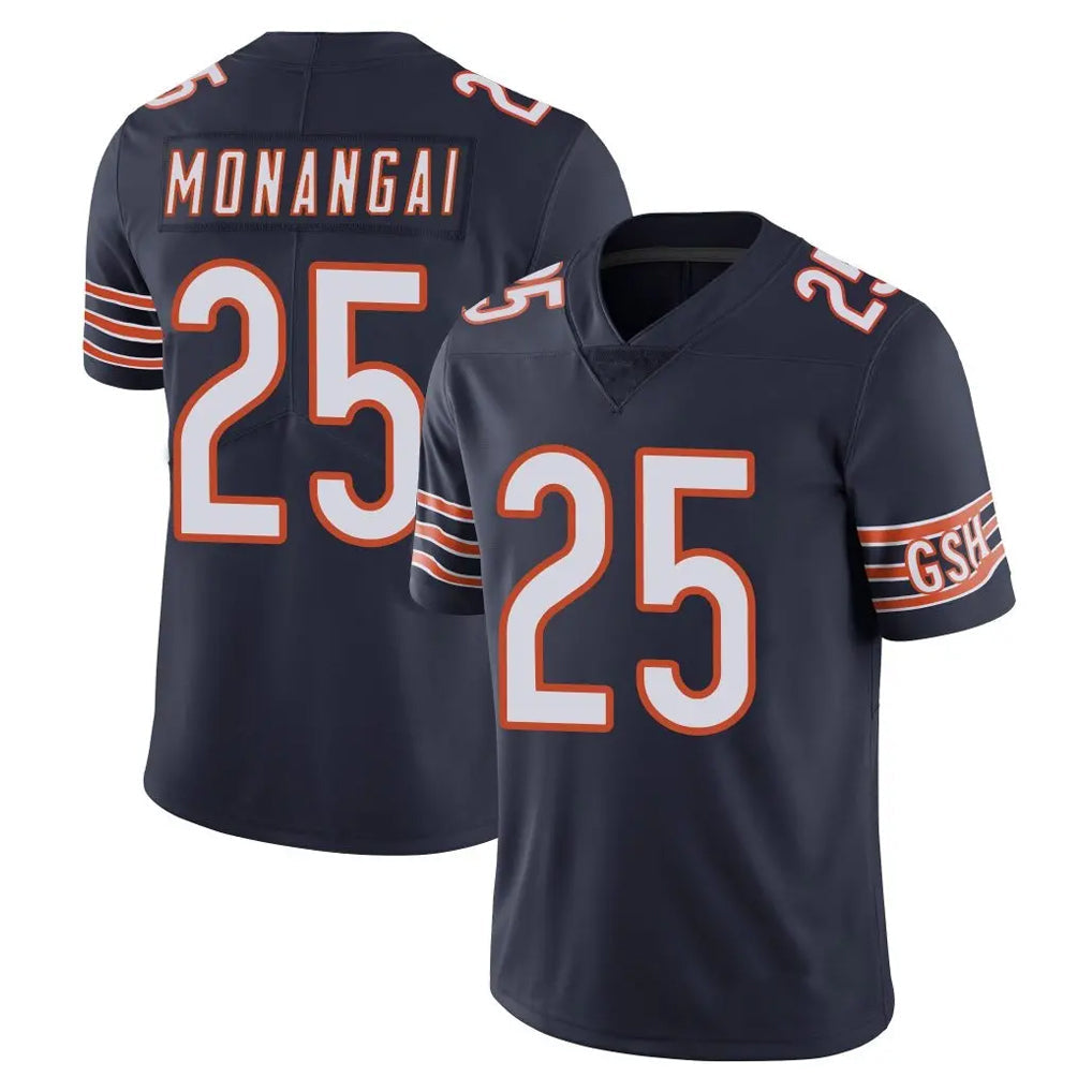 Choea C.Bears #25 Kyle Monangai Player Navy Vapor Untouchable Limited Home Game Stitched Jerseys