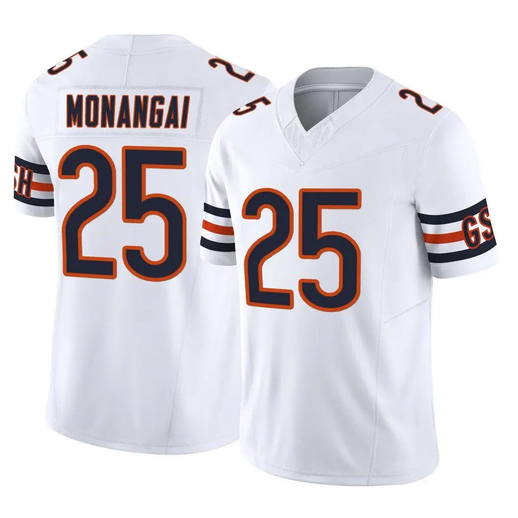 Choea C.Bears #25 Kyle Monangai Player White Vapor F.U.S.E. Limited Home Game Stitched Jerseys