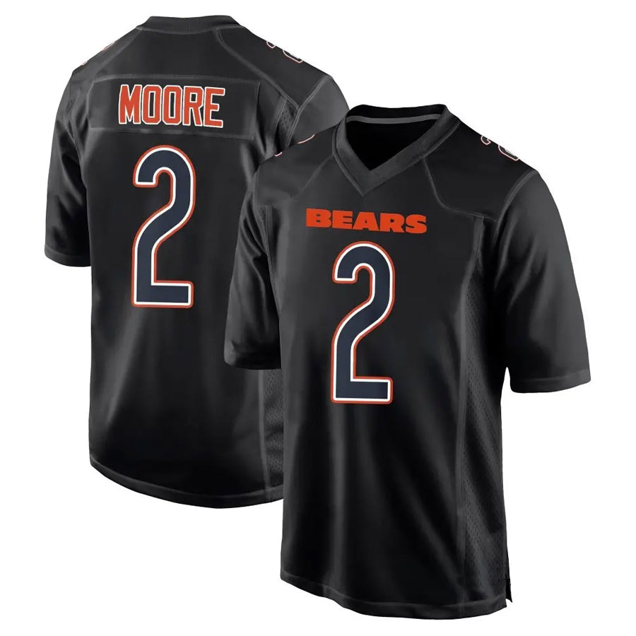 Choea C.Bears #2 D.J. Moore Player Black Carbon Fashion Stitched Jerseys