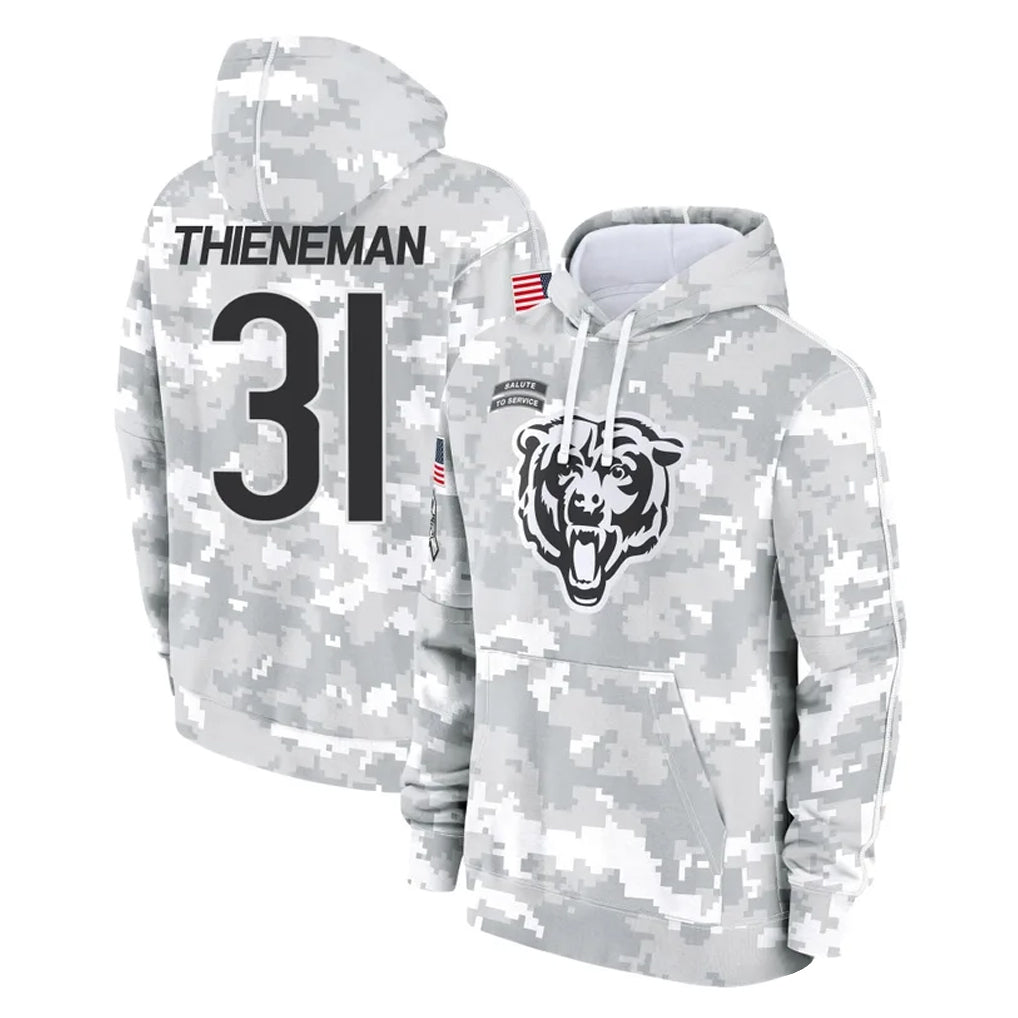 Choea C.Bears #31 Dillon Thieneman Player Arctic Camo Salute to Service Pullover Hoodies Limited Stitched Jerseys