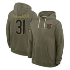 Choea C.Bears #31 Dillon Thieneman Player Olive Salute to Service Pullover Hoodies Limited Stitched Jerseys
