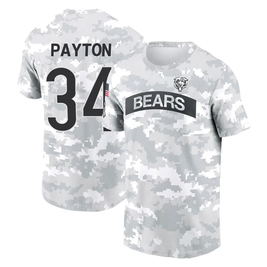 Choea C.Bears #34 Walter Payton Player Arctic Camo Salute to Service Performance T-Shirt Limited Stitched Jerseys