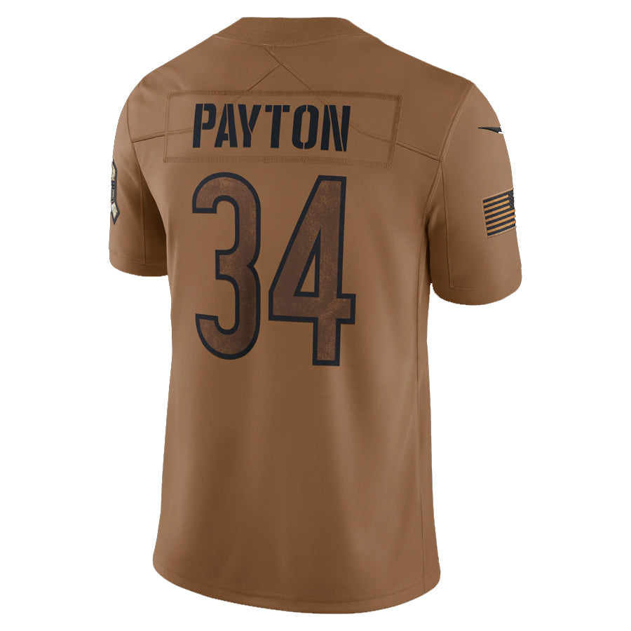 Choea C.Bears #34 Walter Payton Player Brown Salute To Service Limited Stitched Jerseys