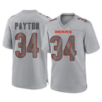 Choea C.Bears #34 Walter Payton Player Gray Atmosphere Fashion Game Stitched Jerseys