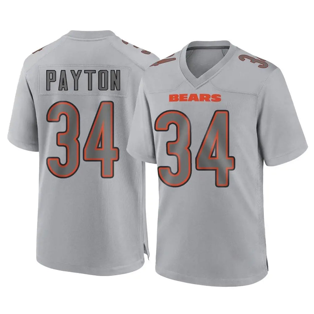 Choea C.Bears #34 Walter Payton Player Gray Atmosphere Fashion Game Stitched Jerseys