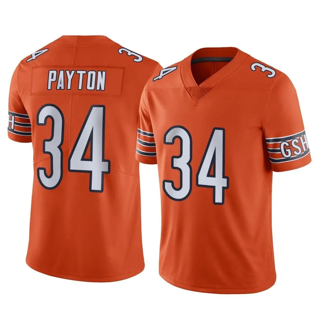 Choea C.Bears #34 Walter Payton Player Orange Alternate Vapor Limited Home Game Stitched Jerseys