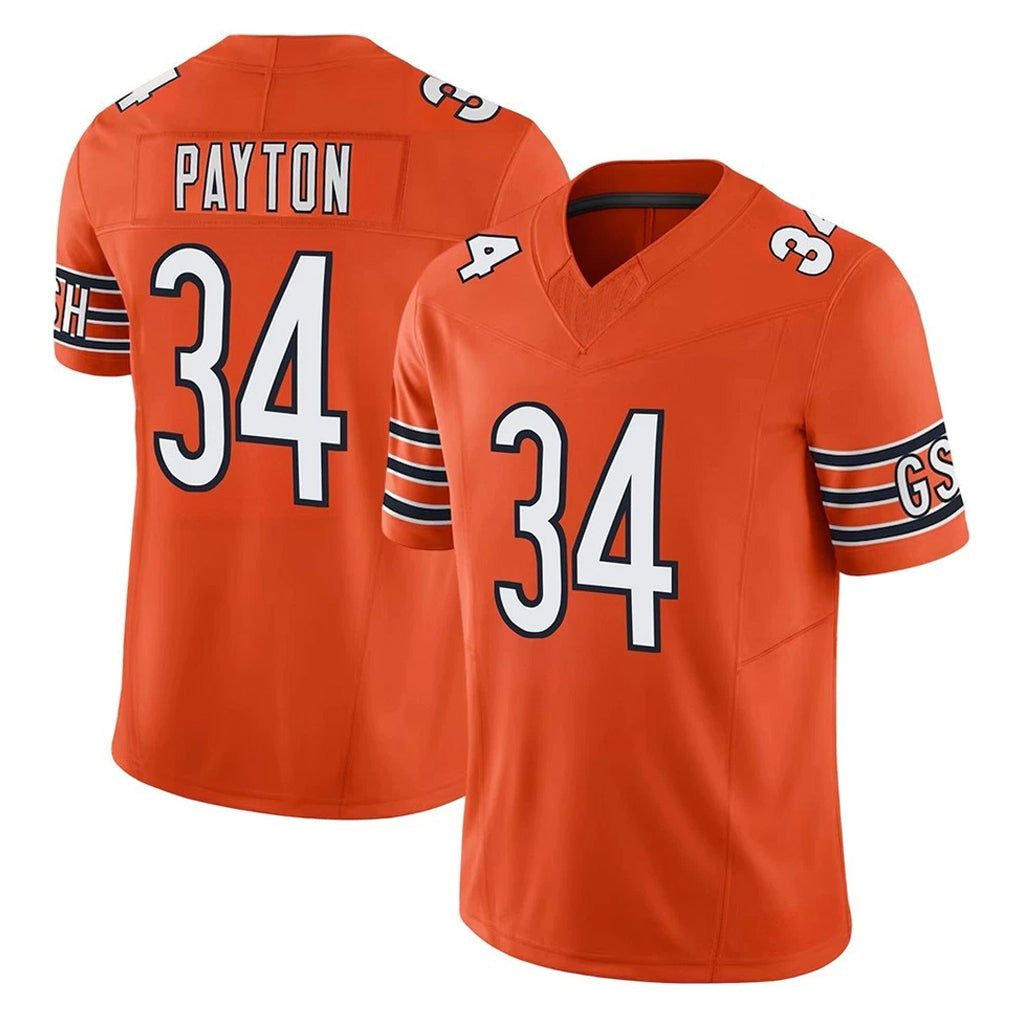 Choea C.Bears #34 Walter Payton Player Orange Vapor F.U.S.E. Limited Home Game Stitched Jerseys
