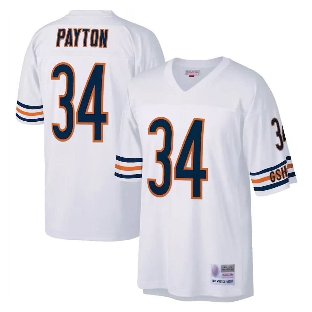 Choea C.Bears #34 Walter Payton Player White 1985 Walter Payton Mitchell & Ness Throwback Retired Stitched Jerseys