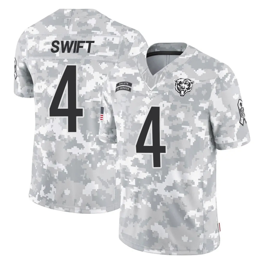 Choea C.Bears #4 D'Andre Swift Player Arctic Camo Salute to Service Limited Stitched Jerseys