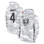 Choea C.Bears #4 D'Andre Swift Player Arctic Camo Salute to Service Pullover Hoodies Limited Stitched Jerseys