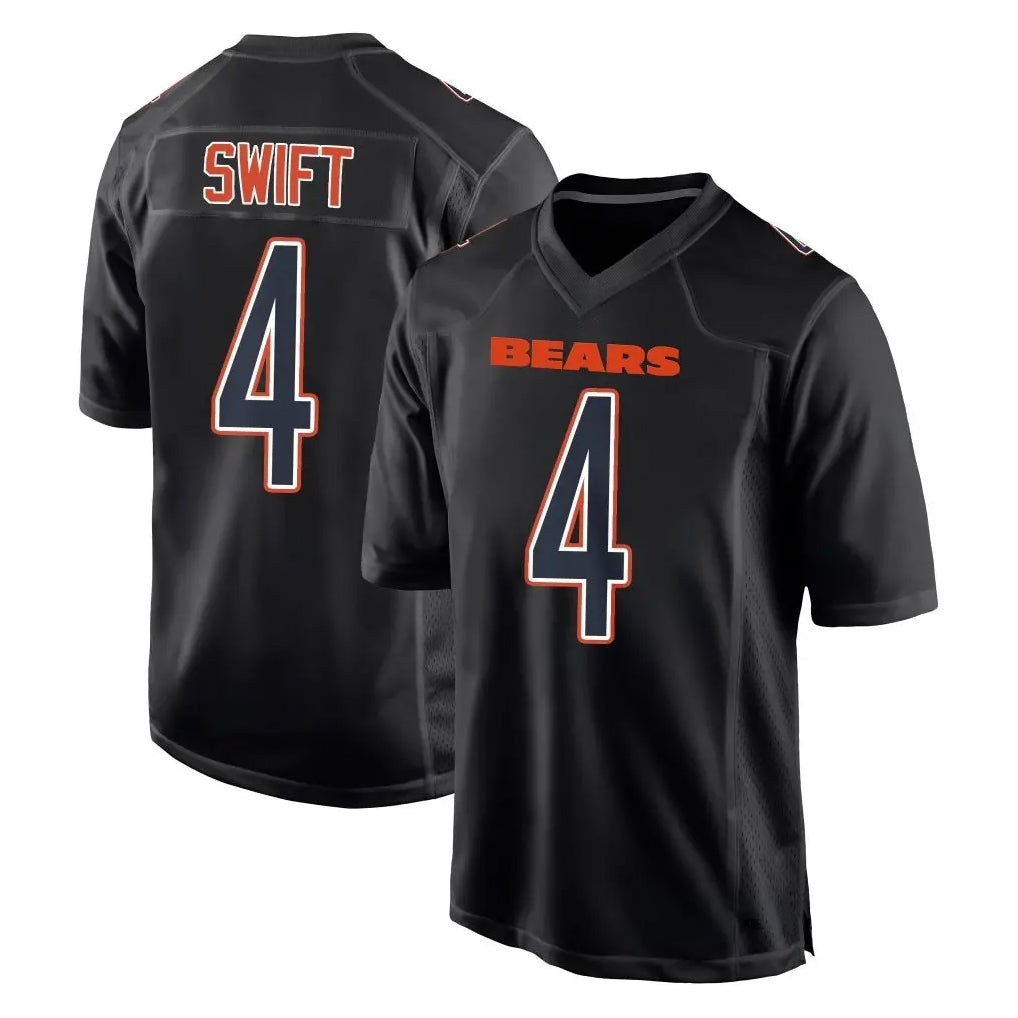 Choea C.Bears #4 D'Andre Swift Player Carbon Black Fashion Game Stitched Jerseys