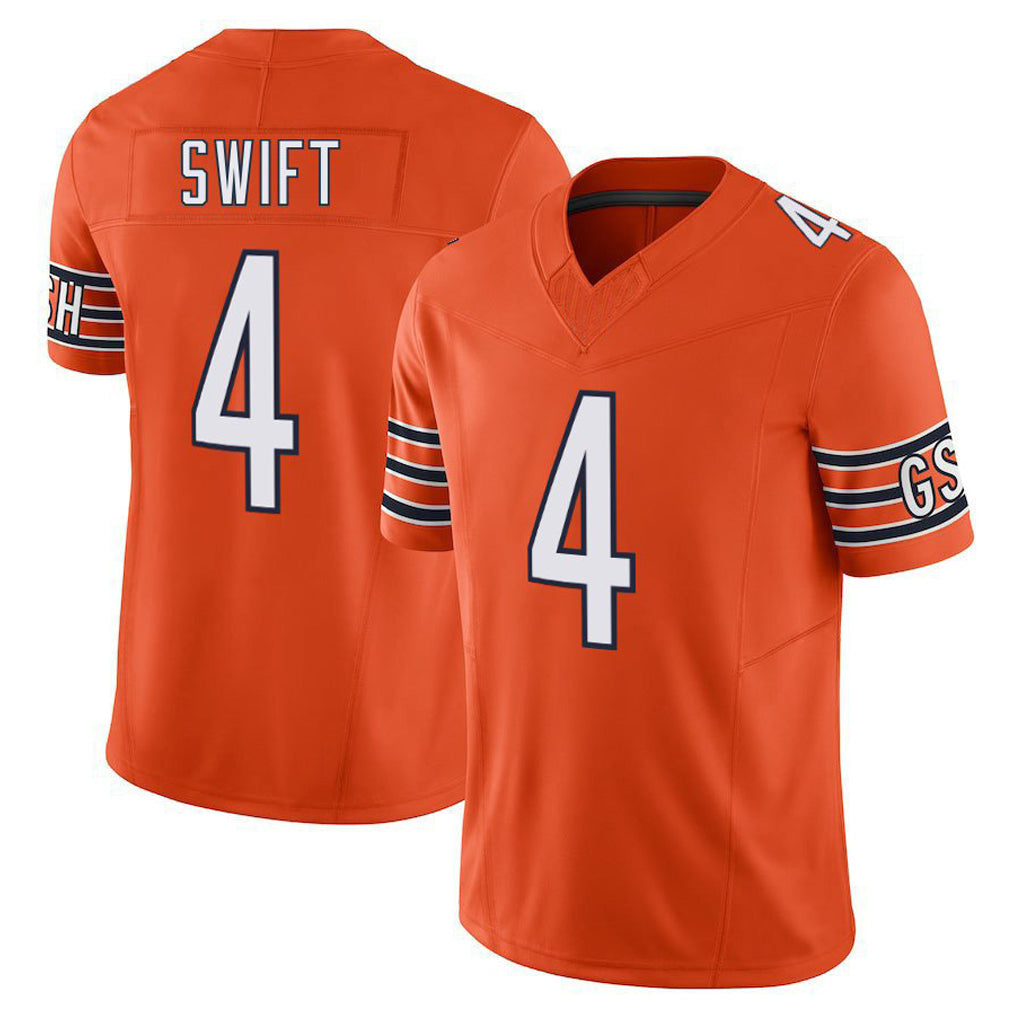 Choea C.Bears #4 D'Andre Swift Player Orange Vapor F.U.S.E. Limited Home Game Stitched Jerseys