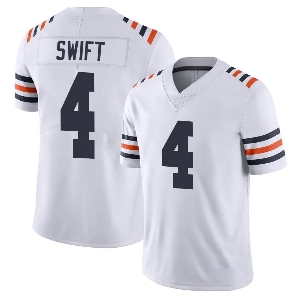 Choea C.Bears #4 D'Andre Swift Player White Classic Vapor Limited Home Game Stitched Jerseys
