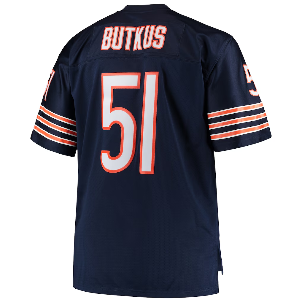 Choea C.Bears #51 Dick Butkus Mitchell & Ness Navy Big & Tall 1966 Retired Player Replica Jersey
