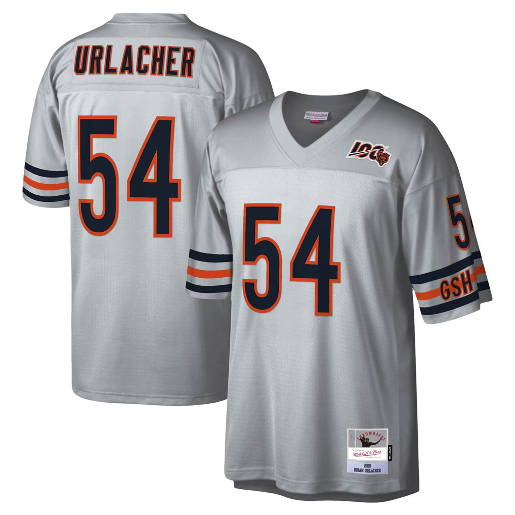 Choea C.Bears #54 Brian Urlacher Player Silver Mitchell & Ness Legacy Replica Stitched Jerseys