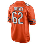Choea C.Bears #62 Joe Thuney Player Orange Home Game Stitched Jerseys
