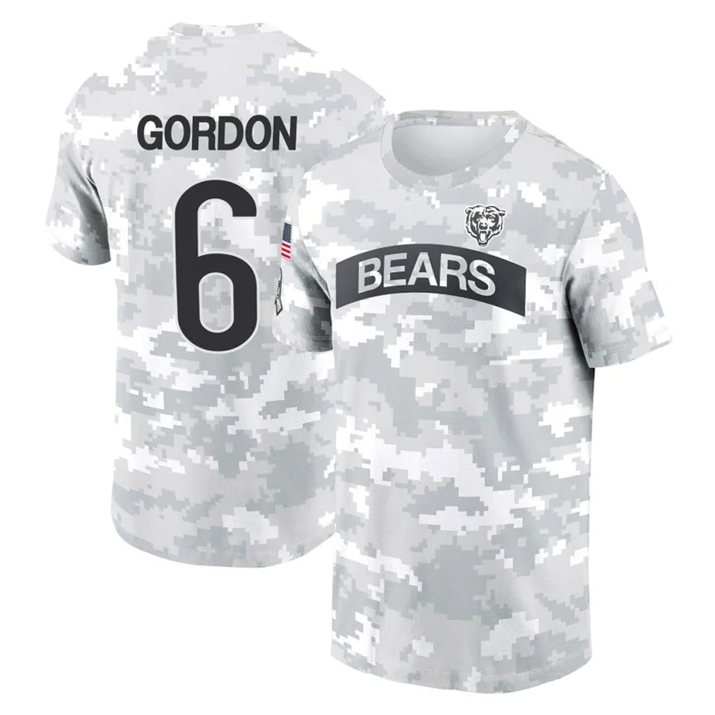 Choea C.Bears #6 Kyler Gordon Player Arctic Camo Salute to Service Performance T-Shirt Limited Stitched Jerseys