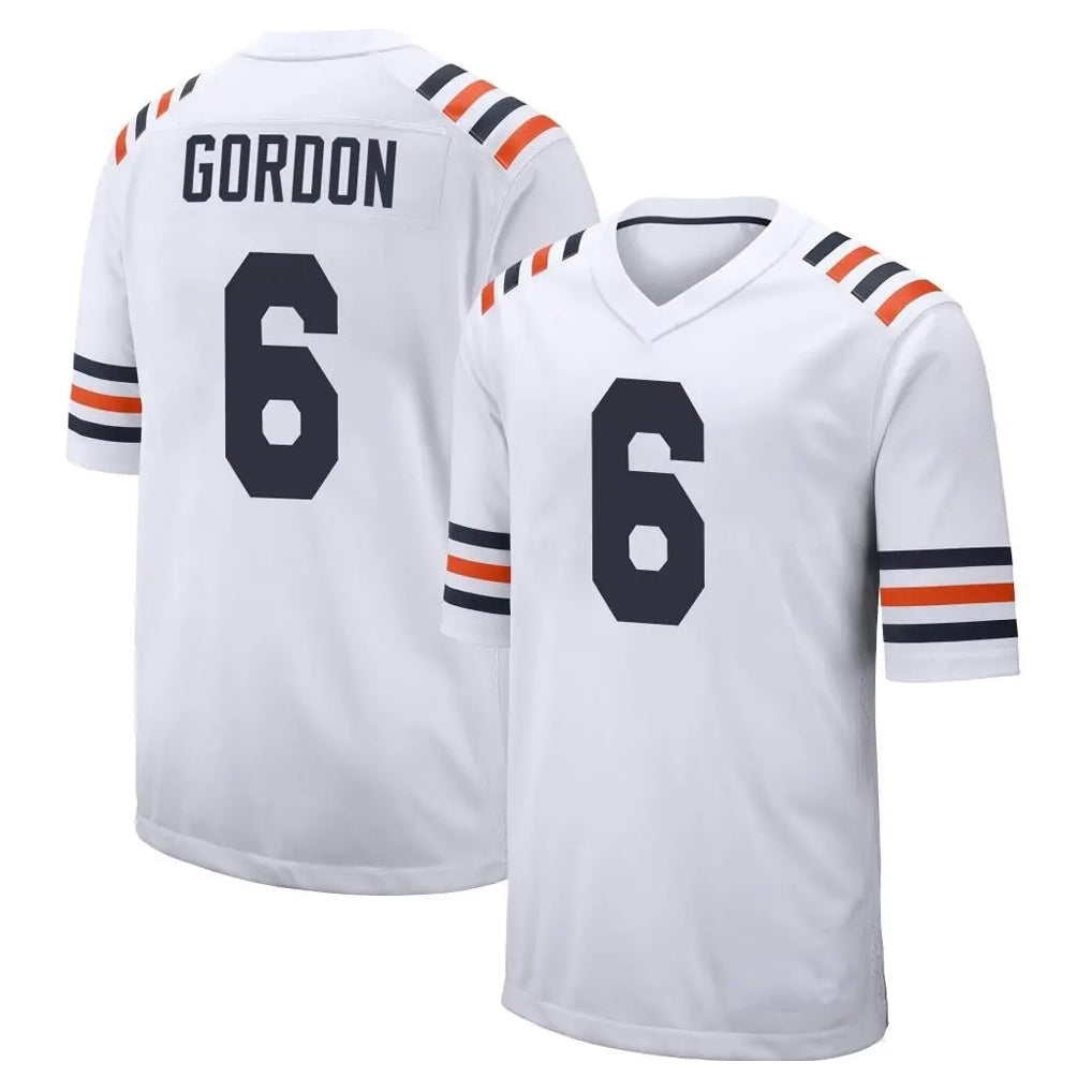 Choea C.Bears #6 Kyler Gordon Player White Classic Home Game Stitched Jerseys