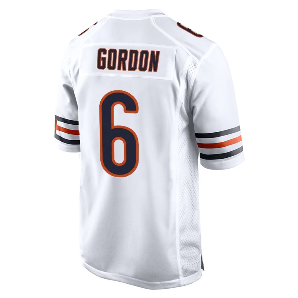 Choea C.Bears #6 Kyler Gordon Player White Home Game Stitched Jerseys