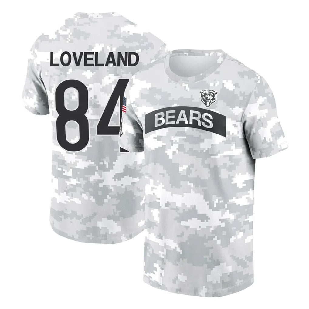 Choea C.Bears #84 Colston Loveland Player Arctic Camo Salute to Service Performance T-Shirt Limited Stitched Jerseys
