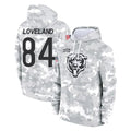 Choea C.Bears #84 Colston Loveland Player Arctic Camo Salute to Service Pullover Hoodies Limited Stitched Jerseys